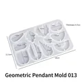 Stampo in silicone per 11 ciondoli geometrici con misure dettagliate indicate - Ciondolo Geometrico 3393