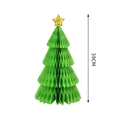 39cm tall green paper honeycomb Christmas tree decoration with golden glitter star - Triangle Christmas Tree / 39cm / Grass Green