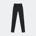 Dettaglio dei leggings da yoga neri a vita alta con stampa a croce bianca e finitura opaca - XS / Nero Selvaggio