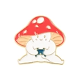 Cute cartoon red mushroom person alloy enamel brooch pin holding a retro game controller - Game Controller Mushroom Style (xz5848)