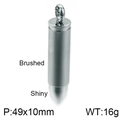 Silberner Edelstahl-Patronenanhänger mit gebürstetem und glänzendem Finish, 49x10mm - Silber Gebürsteter und Glänzender Patrone Stil (KP77805-K)