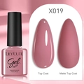 LILY'CUTE pink gel polish 7ml bottle with glossy and matte top coat effects shown - Pink (19)