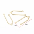 Detailed view of U-shaped jewelry connectors in matte gold finish with size measurements - DY042-Matte Gold (U-Shape)