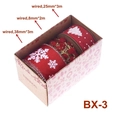 Christmas ribbon set with red snowflake and pine tree wired ribbons in a gift box - Red Zirconia Set