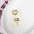 Minimalist gold alloy hair buckle with geometric curved design on white display card - 7# Gold 2-Piece Set