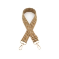 Détail d'une bandoulière tissée réglable avec motifs géométriques et boucles dorées - Quincaillerie Dorée / Jaune Foncé
