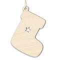 Décoration de Noël en bois en forme de botte avec étoile évidée et cordelette en jute - Chaussette de Noël (Lot de 10)