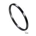 Bracciale rigido minimalista in acciaio al titanio nero 4mm con finitura lucida e spazzolata - 4mm di Larghezza / Nero