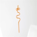 Creative orange PET plastic straw with bow tie shape and wavy design on white background - Squirrel Orange
