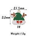 Pendentif bonnet de Noël vert avec bois dorés et dimensions 21,5 mm x 20 mm - 1#(Vert) Chapeau de Bois