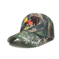 Jungle camouflage baseball cap with embroidered rooster and Cock Fight text detail - Camouflage Rooster