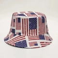 Detailed top view of the US flag pattern bucket hat with classic red white and blue stars - 4# All-over US Flag