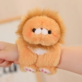 Orange lion plush slap bracelet for kids with fluffy mane and soft fur details - Lion 23cm