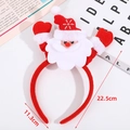 Plush Christmas headband featuring 3D Santa Claus and red heart ornaments on top - Santa Claus 1