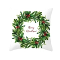 White Christmas pillowcase featuring Merry Christmas text and festive pine branch patterns - Handwritten Holiday Wishes - White