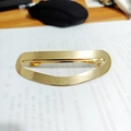 Minimalist oval brushed gold metal hair clip with a vintage luxury spring design - Oval Hollow Brushed Hair Clip