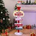 Cartello stradale natalizio a LED con palla di neve e decorazione dell'albero di Natale - Stile B (Albero di Natale)