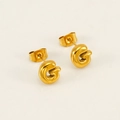 Minimalist 18K gold plated stainless steel stud earrings featuring a hollow G shape - Letter G