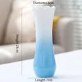 Blue and white gradient ceramic vase with vertical stripes, 21cm height variant - Mihe (Blue) 21cm