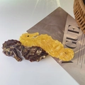 Pinza per capelli a doppio ippocampo in acetato giallo ambra e tartarugato - Caffè Giallo