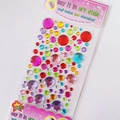 Colorful 3D heart crystal stickers for scrapbooking and face decor in packaging - No.11 Colorful Round
