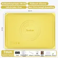 Extra large 7mm thick lemon yellow platinum silicone baking mat with precise scales - 7mm / 65x45cm / Yellow
