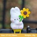 Figurine lapin blanc avec tournesol pour guidon, taille 58x43x78mm et poids de 28g - Lapin au Lait (2622) / Pièce Unique / Blanc
