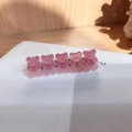 Sweet pink gradient gummy bear hair clip with a frosted texture on a gold metal barrette - Purple Pink Gradient
