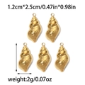 Colgantes de concha en acero inoxidable 304 dorado con medidas y peso para joyería DIY - Dorado