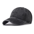 Casquette de baseball classique en coton lavé noir anthracite avec broderie HELLO - Noir