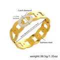 Dettagli e misure del bracciale a catena NK in acciaio dorato 18k con zirconi cubici - Stile Catena a Maglie con Zirconi (Z349)