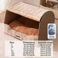 Size chart for orthopedic cave dog bed available from S to 3XL for large and small pets - Brown Bed + Blanket