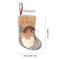 Brown sequined Christmas stocking with 3D Santa Claus figure, 17cm holiday gift bag - Brown Santa