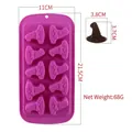 Stampo in silicone viola con 10 cavità a cappello di strega per cioccolatini di Halloween - Cappello da Strega