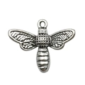 Silver alloy honey bee insect pendant with antique finish for DIY jewelry making - 1pc Antique Silver Bee 16x19mm