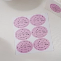 Sheet of six purple oval stickers with cute hand-drawn animals and Super Happy Day text - Pink Style D Cartoon Animals (6 Pcs/Sheet)