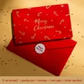 Mini Christmas greeting card set with red gold foil envelope and happy new year sticker - Style C - Gold Foil Bronzing / Card, Envelope, Insert And Sticker