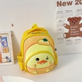Toddler backpack featuring a bright yellow cartoon duck design with functional pockets - Cartoon Duck / Yellow