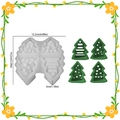 4-cavity Christmas tree silicone mold for DIY resin candles with star and heart patterns - 4-Cavity Christmas Tree / Semi-transparent White