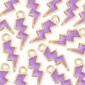 Alloy lightning bolt charms in purple and gold for DIY jewelry making - Purple