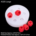 6-cavity raspberry silicone mold for DIY cake toppers and realistic berry shapes - Large / Clear