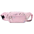 Sac banane rose en nylon pour femme avec imprimé éclaboussures métalliques et sangle réglable - Style 4 Rose Clair