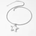 Collana a catena serpente in acciaio inossidabile argento con ciondolo a stella - Stella d'Argento (PDD1022)