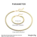 Detailed size specifications for 18k gold plated stainless steel snake chain jewelry set - Gold (KS217224-GC)