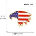 Insigne drapeau américain en forme de tête d'aigle avec bord doré et émail - Tête d'Aigle Drapeau (A00069)