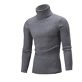 Maglione da uomo a collo alto vestibilità slim con trama a coste verticali grigio - M / grigio scuro