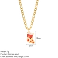 Golden stainless steel necklace featuring a festive Christmas stocking pendant with 45cm chain - Sock (G16)