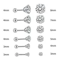Maatvergelijkingstabel voor roestvrijstalen oorknopjes van 3 mm tot 8 mm met zirkonia - 3mm-8mm / Zilver