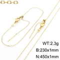 Adjustable gold plated 18K stainless steel O-chain necklace with slider bead and lobster clasp - Diamond-cut O-Chain Bracelet / Gold