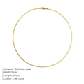 2mm width 14k gold plated stainless steel snake bone necklace 45cm chain for women - 2mm Gold 45cm (YX33101)